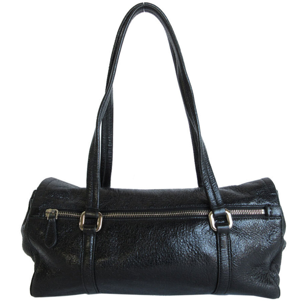 Prada leather bag polished black pushlock Black
